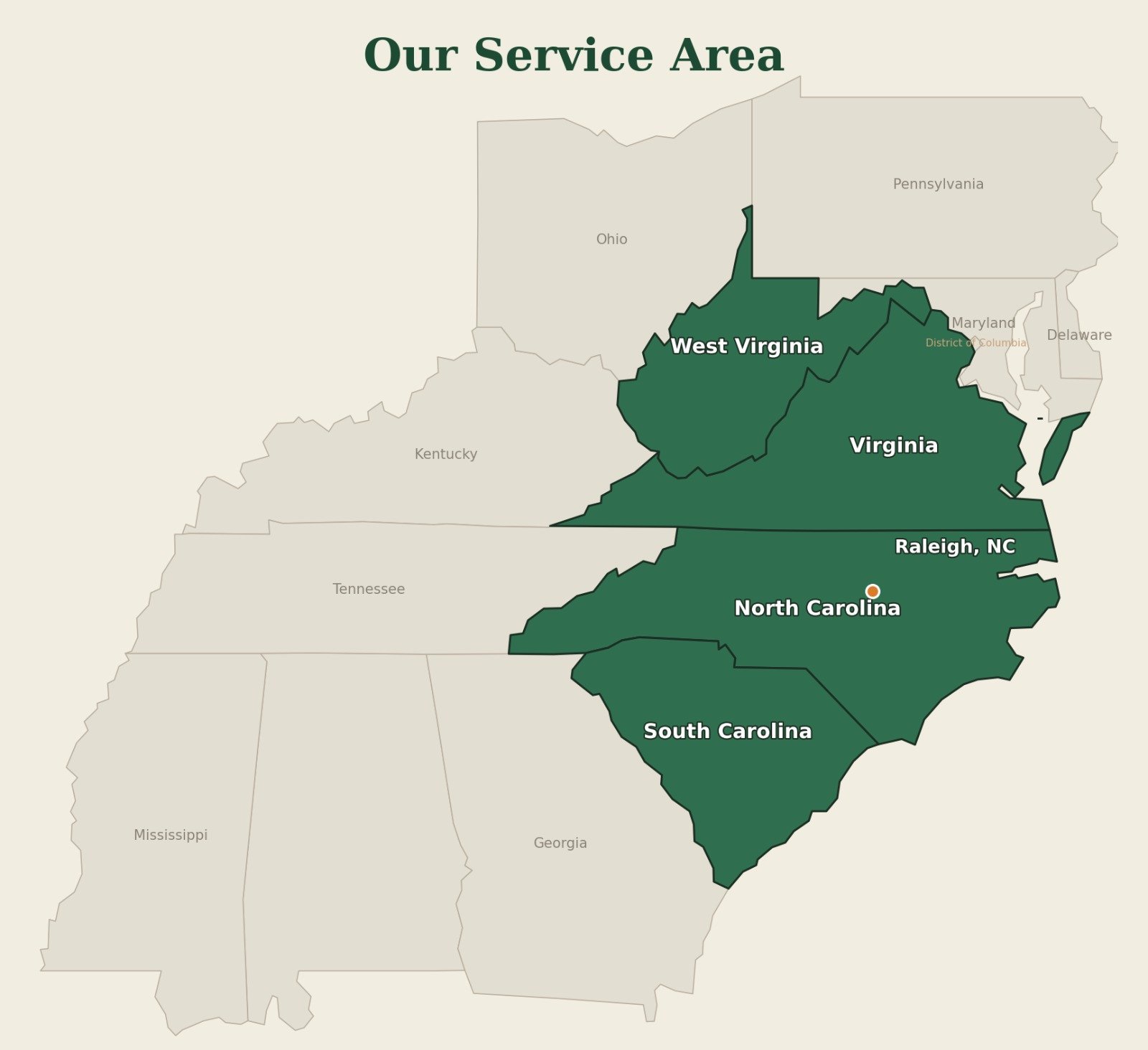 North Carolina, South Carolina, Virginia and West Virginia service area | Carolina Cooler Doors